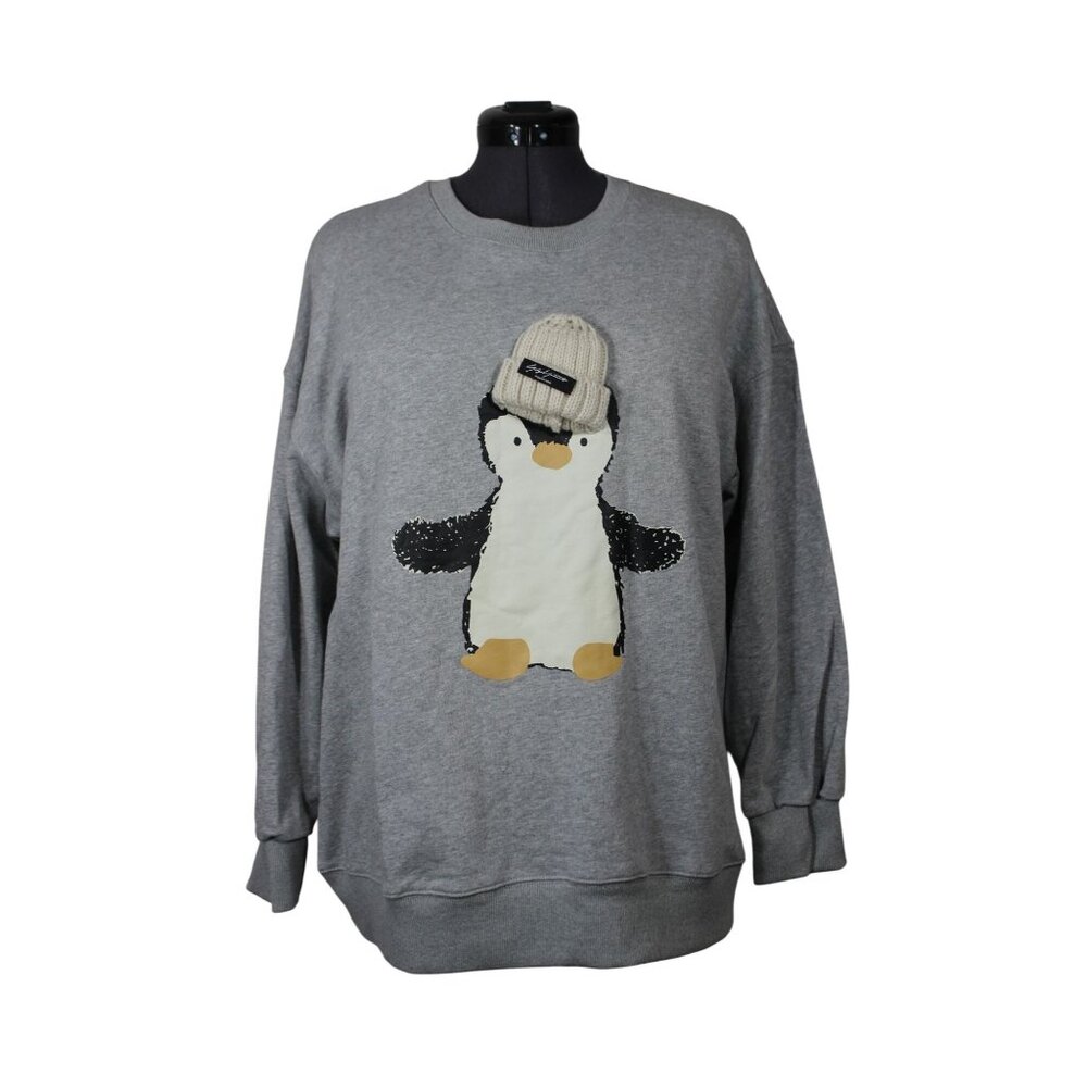 Korean design oversized relaxed fit crew neck French terry pullover sweatshirt S